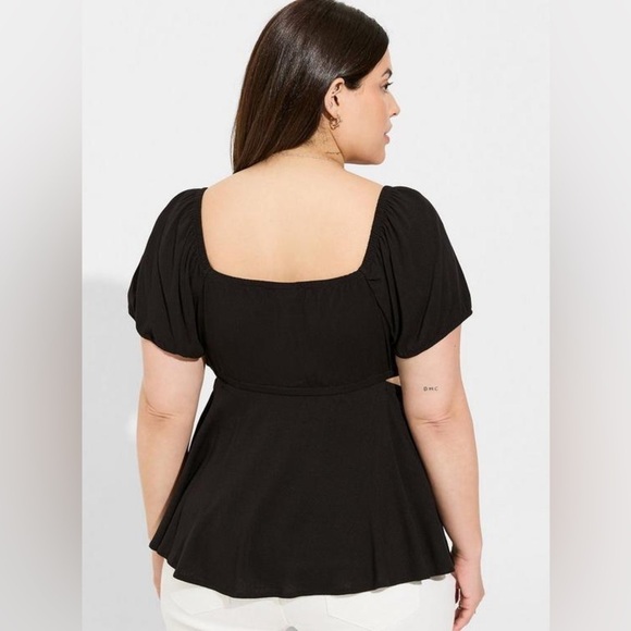 Torrid Babydoll Side Cutout Blouse - NEW - Size 16 - Picture 3 of 7